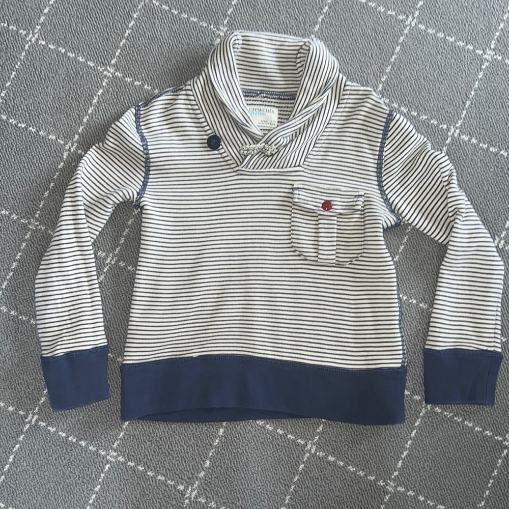 J Crew / Crewcuts Boys Size 4-5 Stripe Cotton Pullover